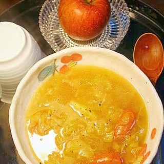 大豆とキャベツの味噌スープ